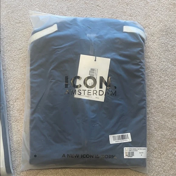 ICON Black and White Ross Campbell Tape Tracksuit Mens Jacket M & Pant S